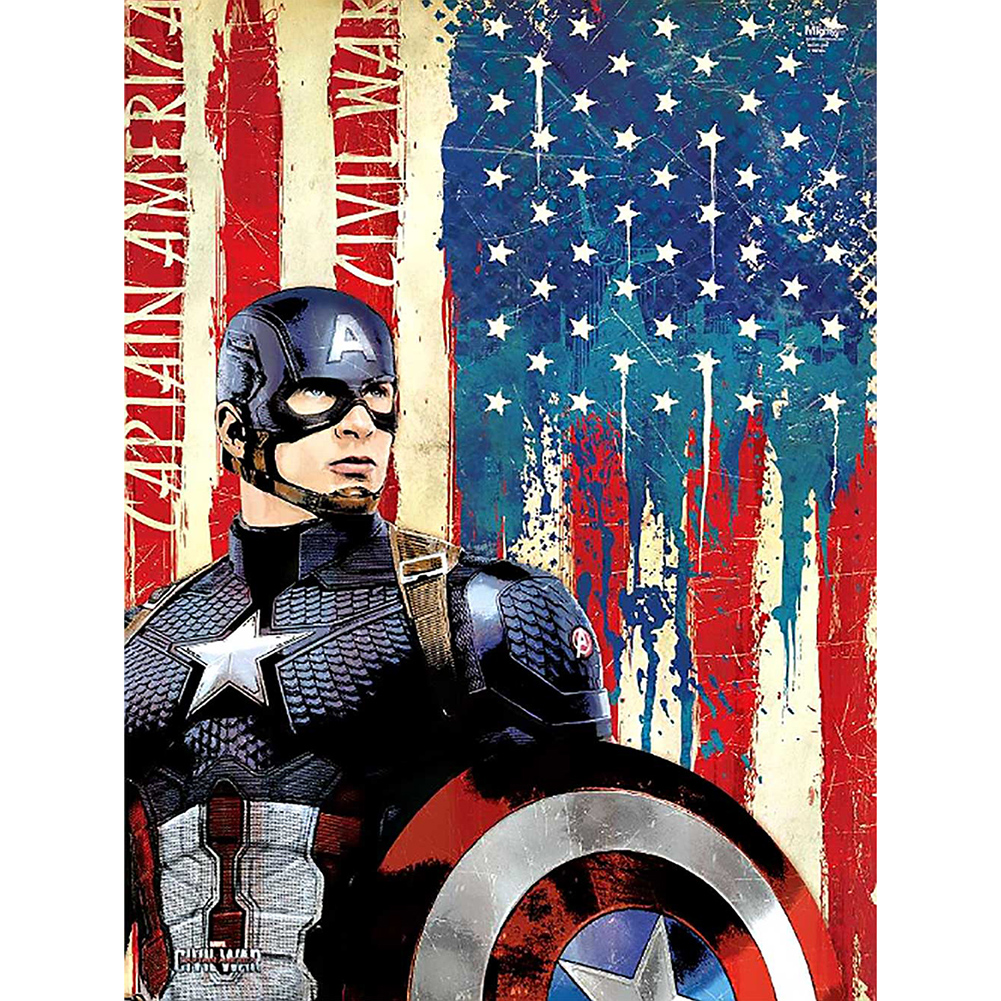 

Captain America - 11CT Stamped Cross Stitch - 40*50CM, 501 Original