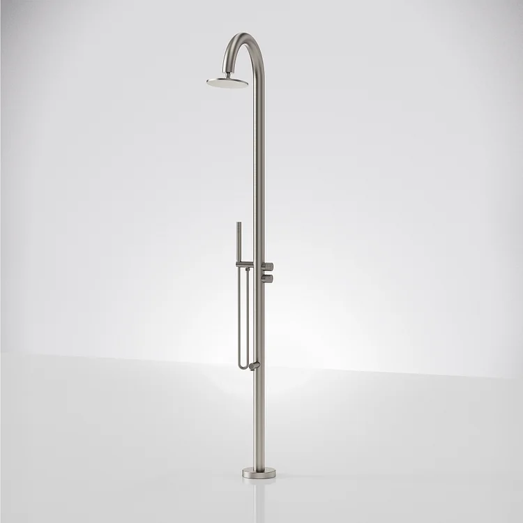 EVERSTEIN Freestanding Outdoor Rain Shower System in Brushed Nickel SFS-1188-NK