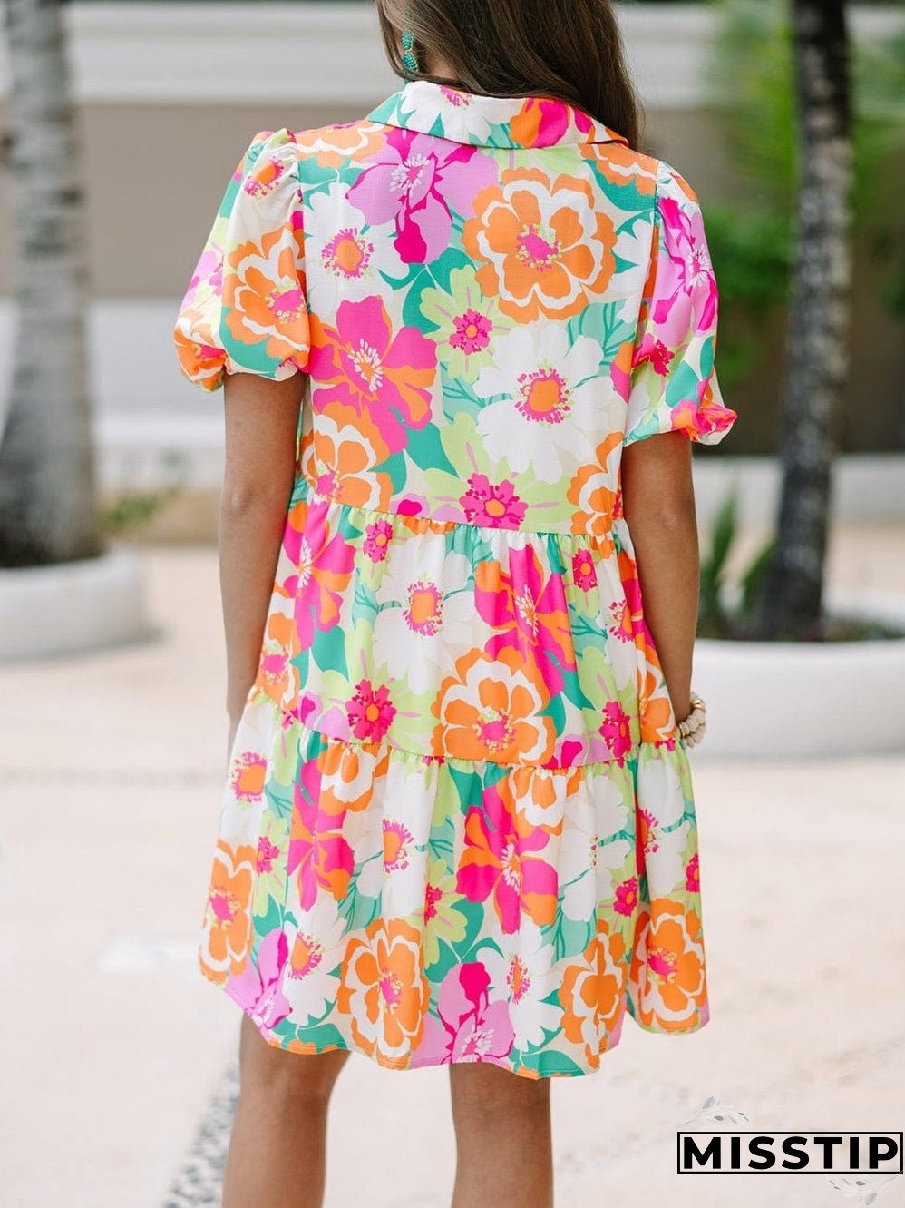 Charming Floral Print Dress