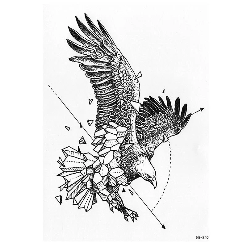 Cool Eagle Tattoo for Men Waterproof Temporary Tattoos Water Transfer Stickers On The Body Fake Tatoo Sleeves Fake Tattoos