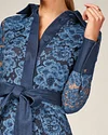 Blue Lace Denim Shirt Dress