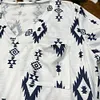 Gioiacombo&trade; T-shirt con stampa etnica scollo a V