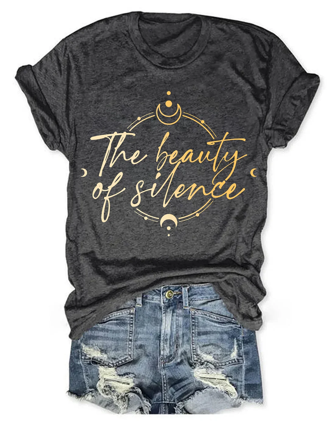 The Beauty Of Slience Shiny Moon Phase T-shirt