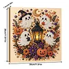 (30x30cm)Cute Ghosts & Lantern Pearl Painting Art Kits With Inner Frame Pearl Gem Paintings Picture Arts Craft for Adults Beginners Home Wall Decor