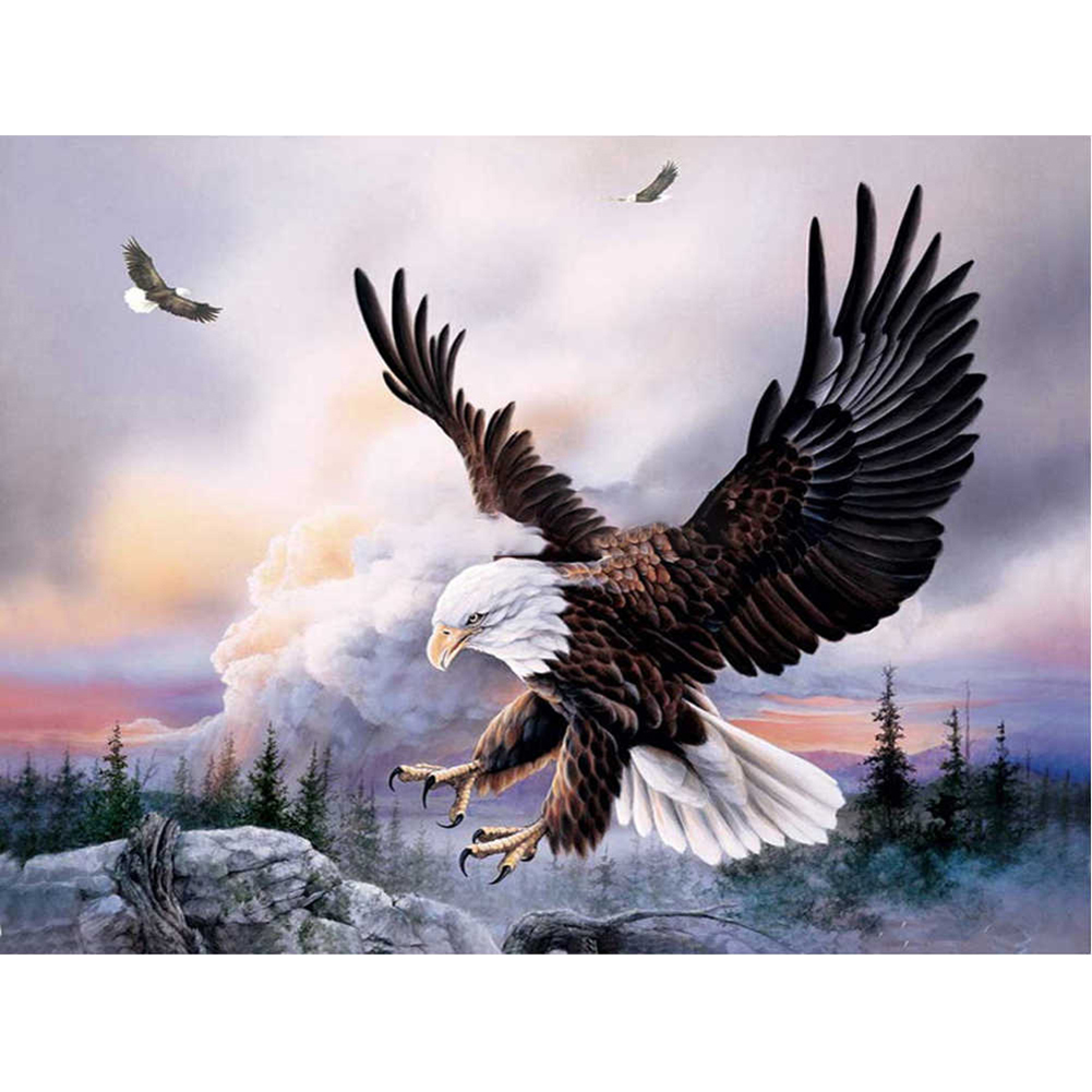 

30*40CM Round Drill Diamond Painting-Eagle, 501 Original