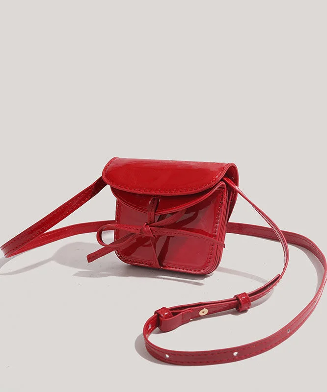 New Red Bow Faux Leather Versatile Mini Bag