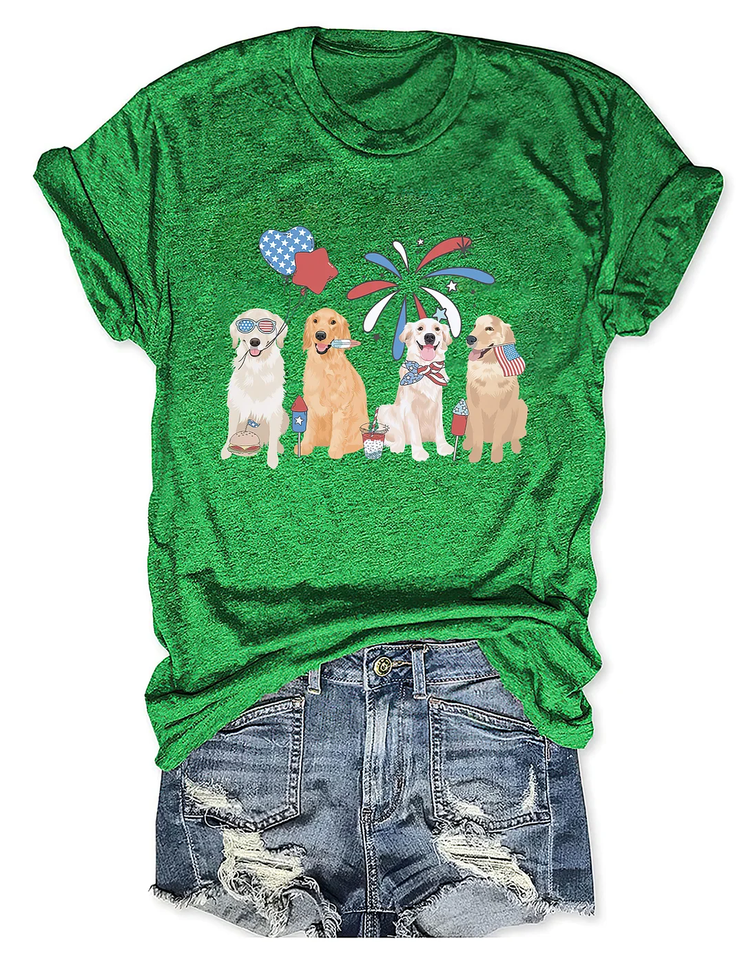 Golden Retriever 4th Of July T-shirt