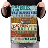 Hot Tub Rules  - Warning Vintage Metal Signs(12*16Inch)