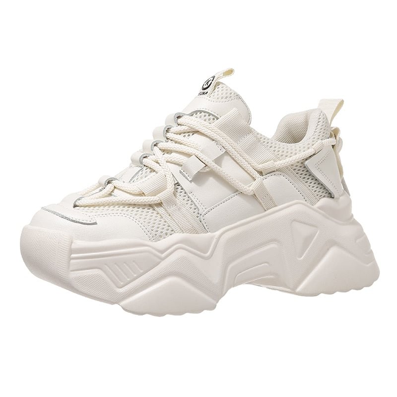 Platform Sneakers Women 2021 New Fashion Height Increasing Chunky Shoes Solid Pink Black Girls Casual Sneakers Trainers
