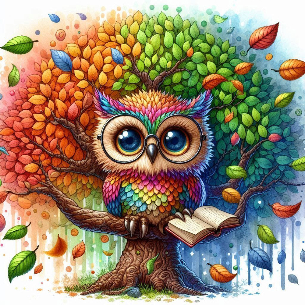 Owl 30*30cm(canvas) full round drill diamond painting