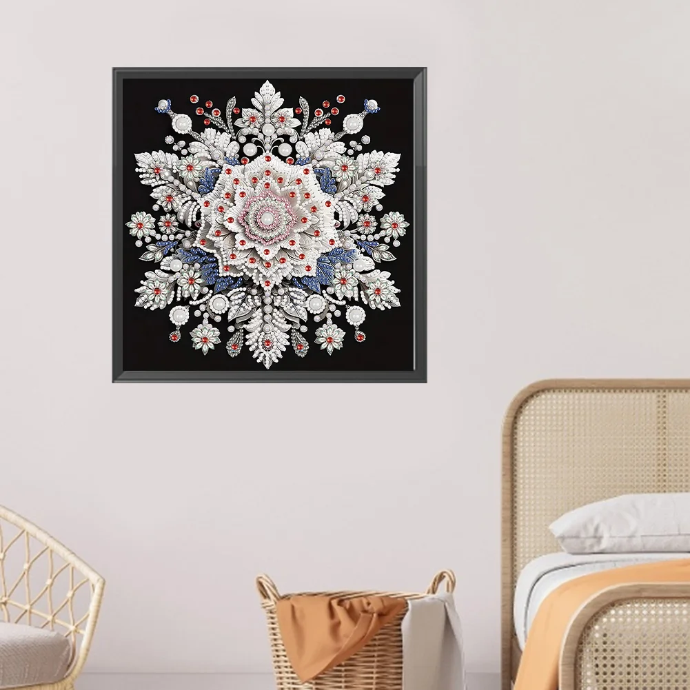 Snowflake - Partial Special Shaped Drill Diamond Painting Kits (Canvas|30*30cm)