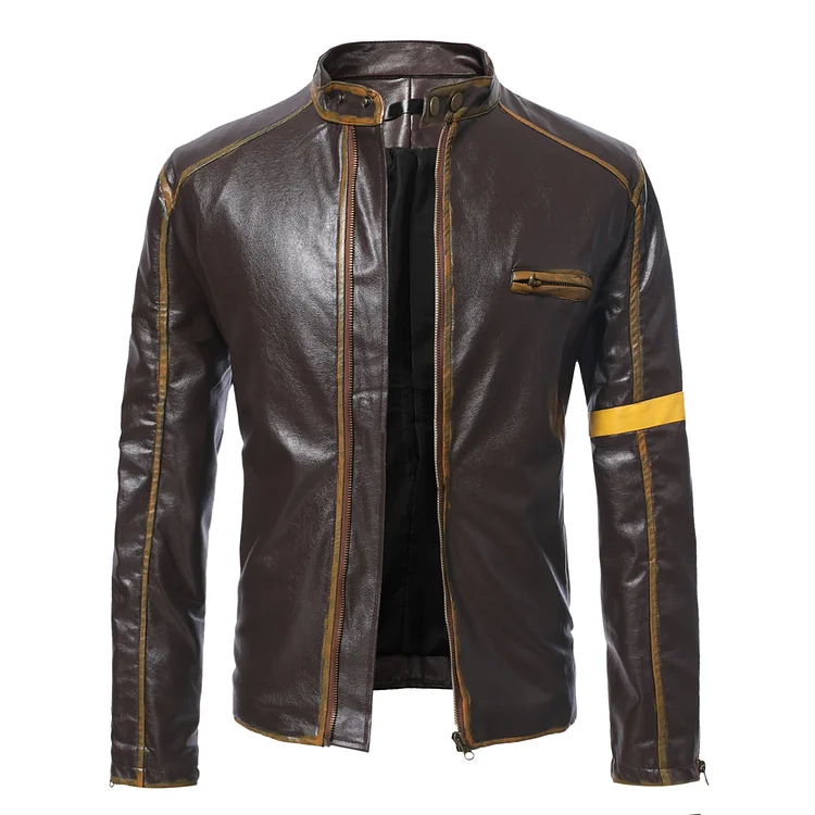 Men's Casual Coat Motorcycle Leather Jacket