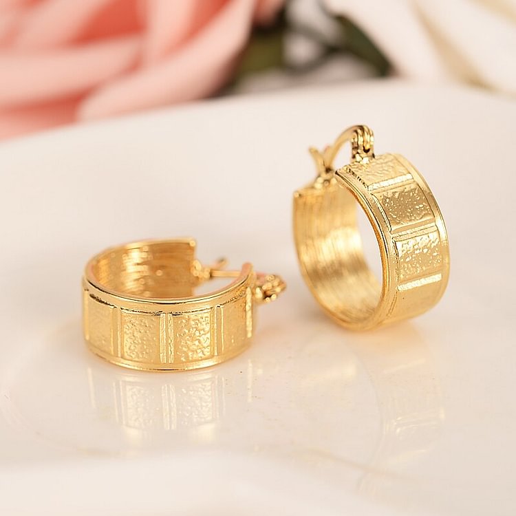 24k gold  Round Circles Huggies Hoop Earrings Gold Jewellery