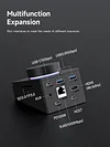 USB C Hub with Shortcut Button, RGB Type-C Docking Station