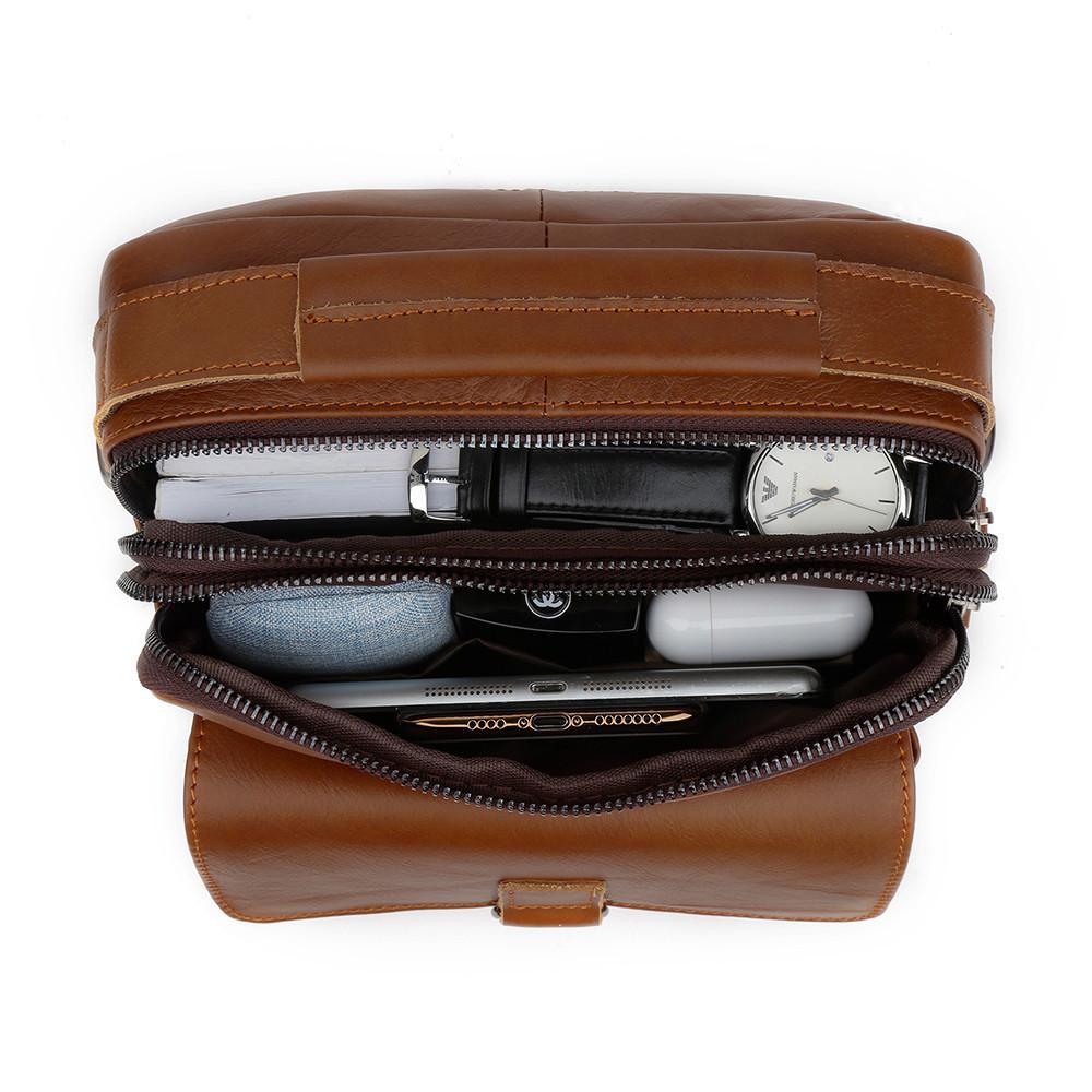 Summer Latest Soft Leather Cell Phone Purse Small Messenger Bag Genuine Leather Man Bags Boys Sling Shoulder Crossbody Bags