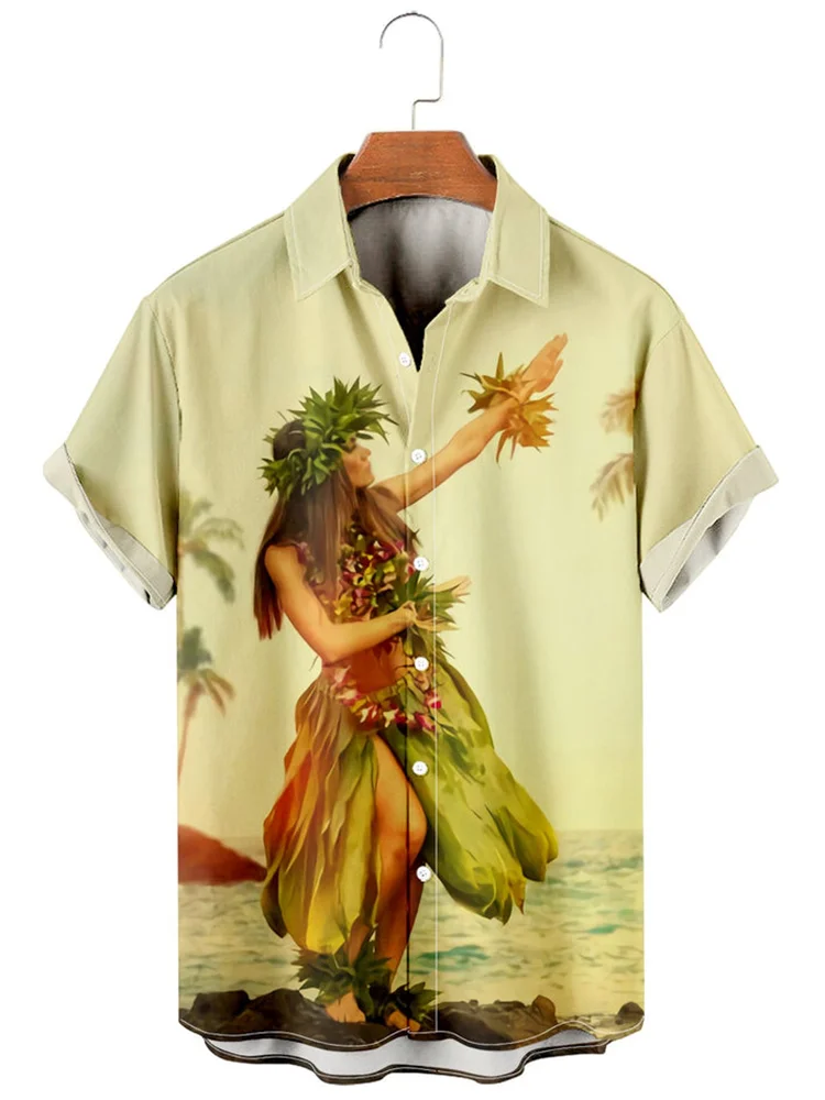 Hawaiian Inspired Men's Printed Casual Short Sleeve Shirt