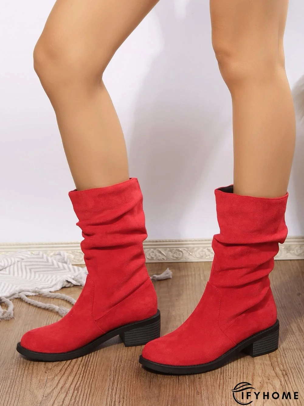 Faux Suede Slip On Slouchy Boots | IFYHOME