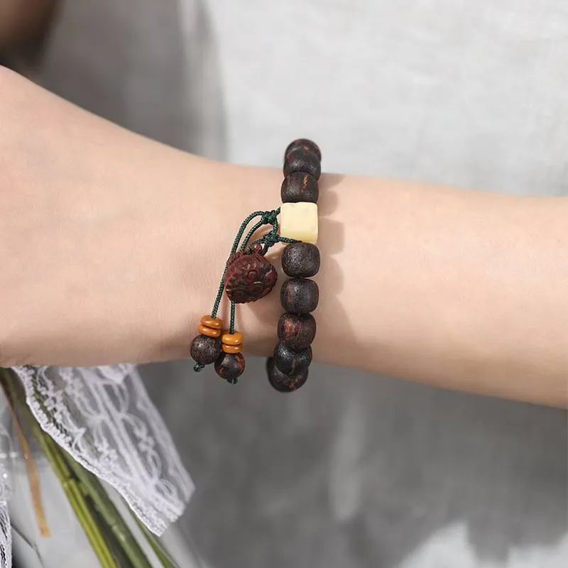 Small Leaf Jiangzhenxiang wooden Tassel Lotus Bracelet