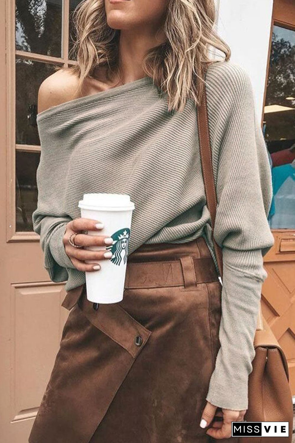 Fashion Sexy Solid Bateau Neck Tops(6 Colors)