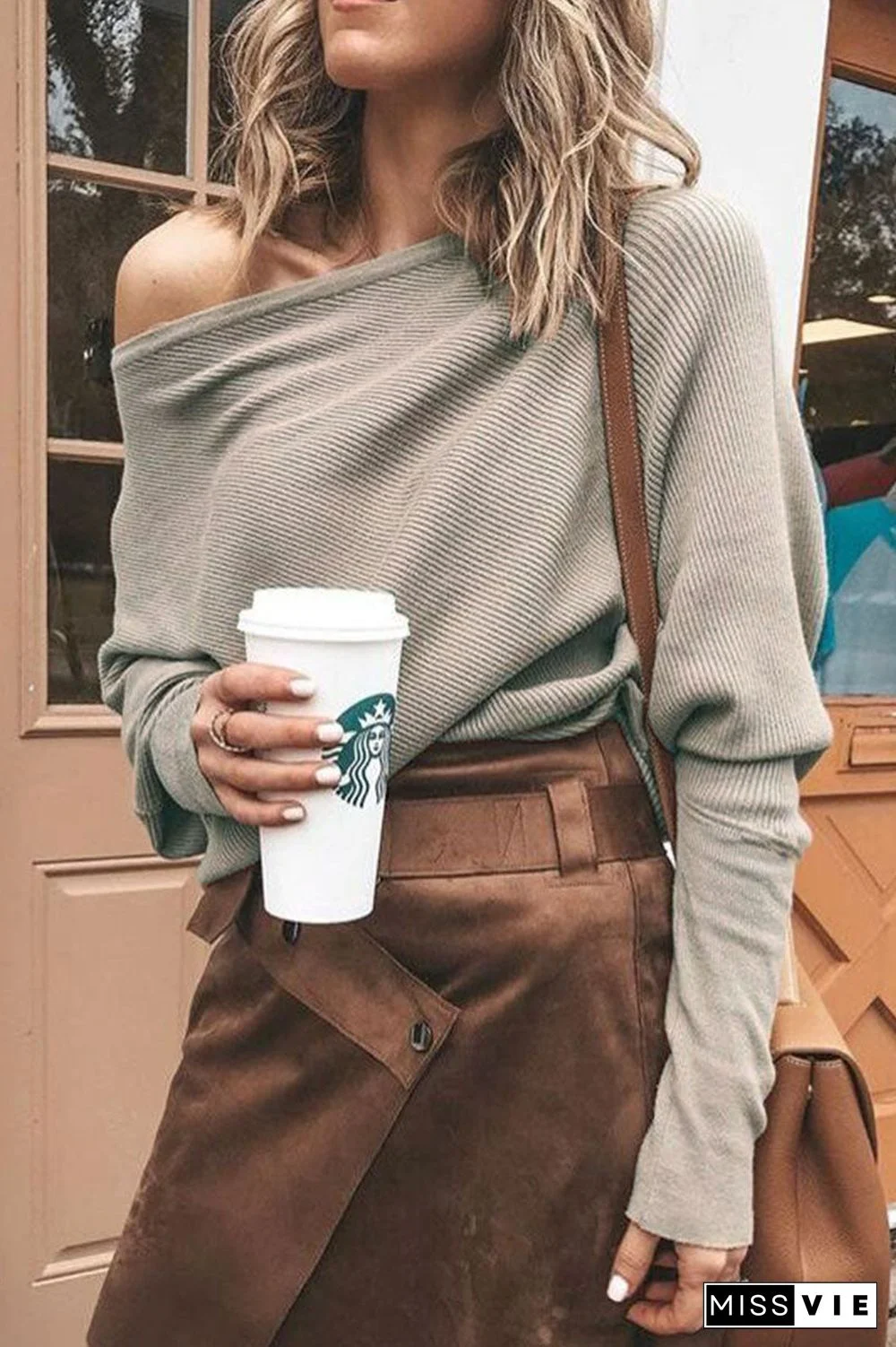 Fashion Sexy Solid Bateau Neck Tops(6 Colors)