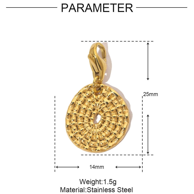 3 PCS/Package Titanium Steel Rhinestones Eye Pendant Jewelry Accessories