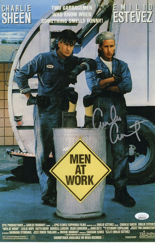 Emilio Estevez Autograph 11x17 Photo Poster painting Men at Work Signed