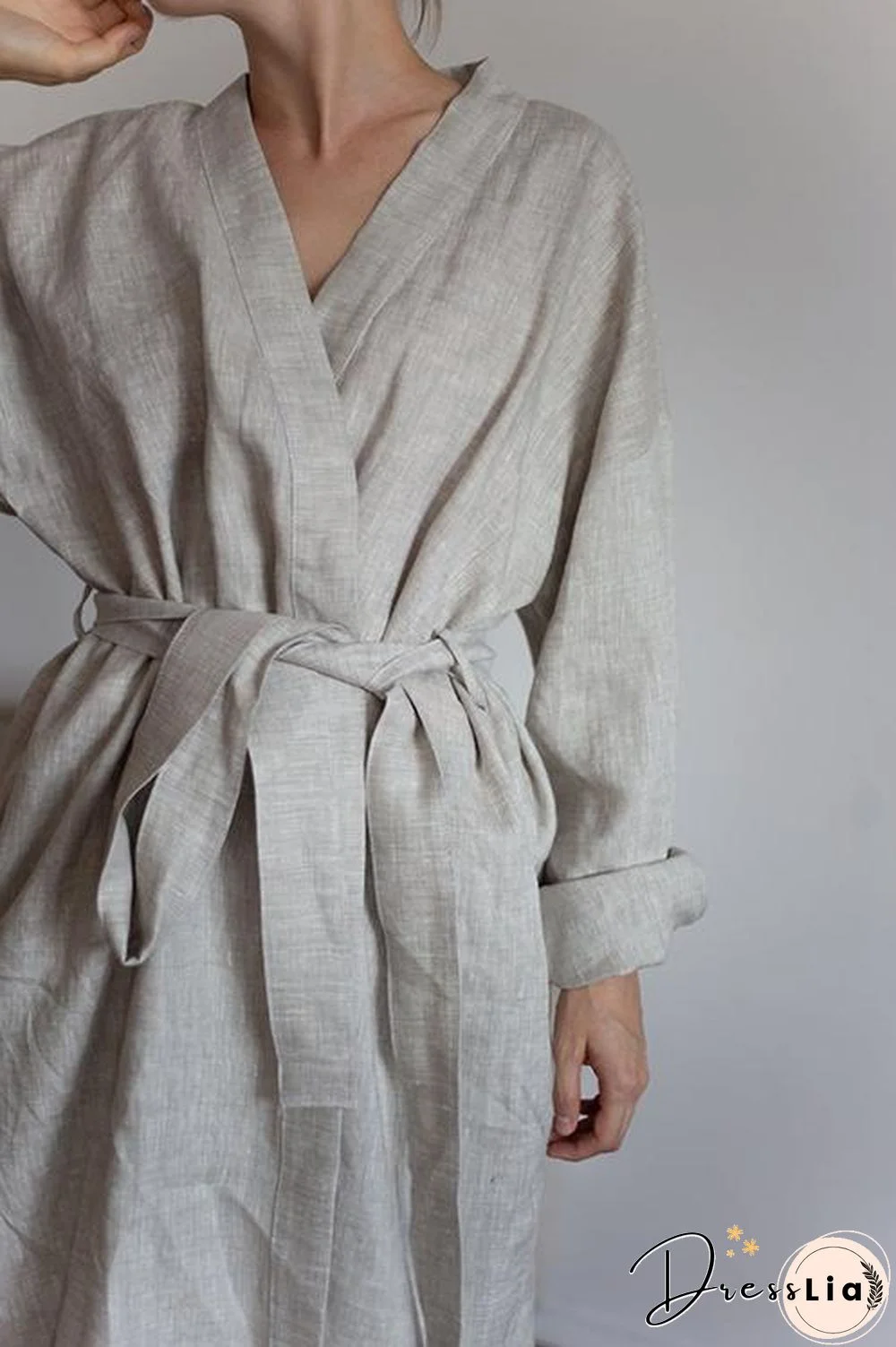 Roomy Linen Kimono With Belt