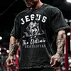 Retro Gym Distressed Washed Cotton T-shirt by Inlyline