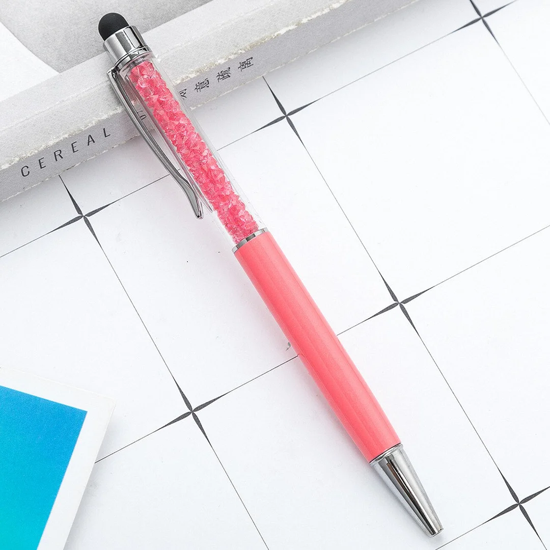 26 Color Crystal Ballpoint Pen Stylus Touch Pen Writing Stationery Office School Supply Spinning Metal Nurse High Quality Pens