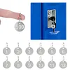 [US Local Warehouse] 25mm Number Tags with Rings 304 Stainless Steel Key ID Tag Hollow Round Metal Numbered Labels 1 To 500 for Restaurant Bar and Cafes