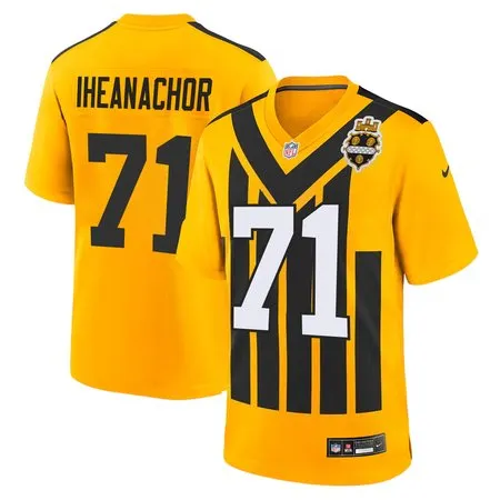 Youth Pittsburgh Steelers #71 Max Iheanachor Gold 2026 NFL Draft Game Jersey