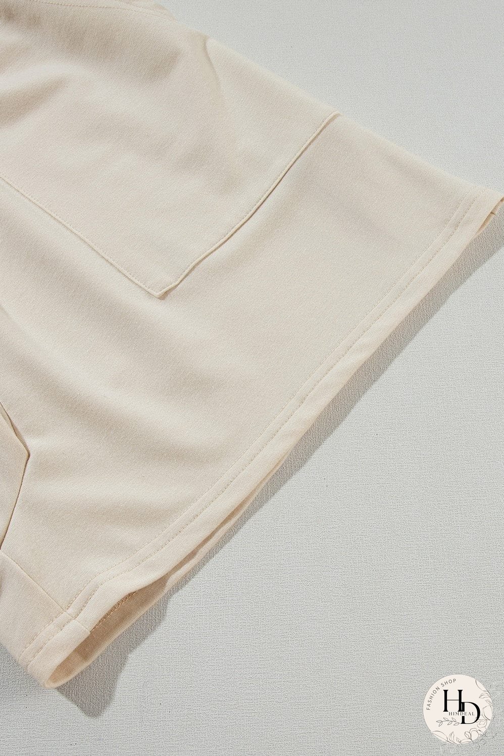 Beige Smocked Button Detail Sleeveless Romper