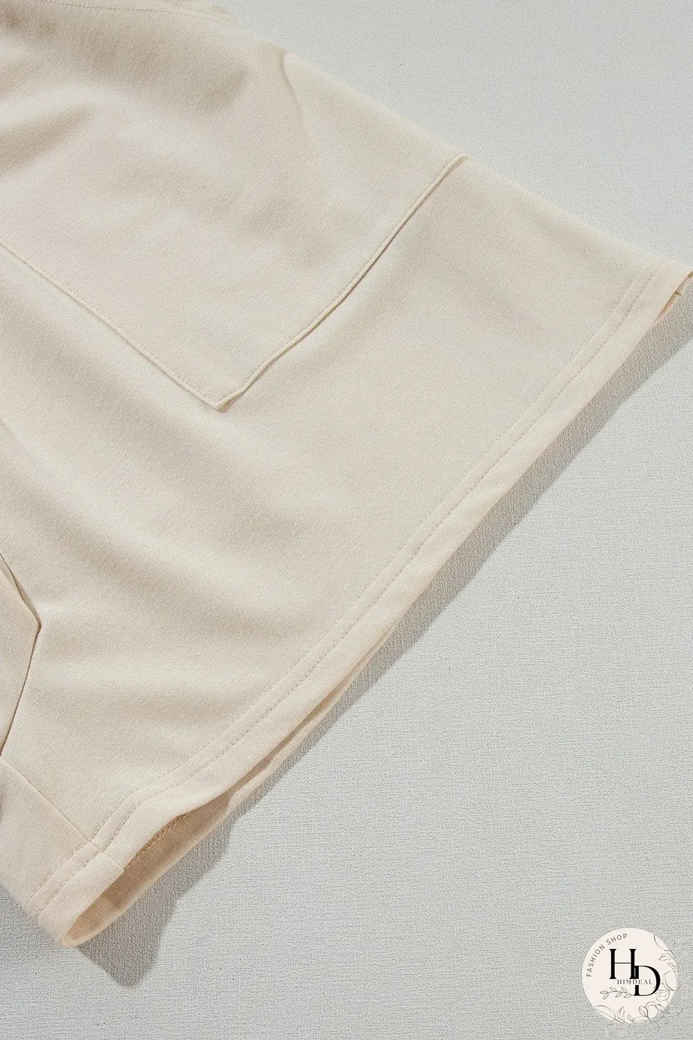 Beige Smocked Button Detail Sleeveless Romper