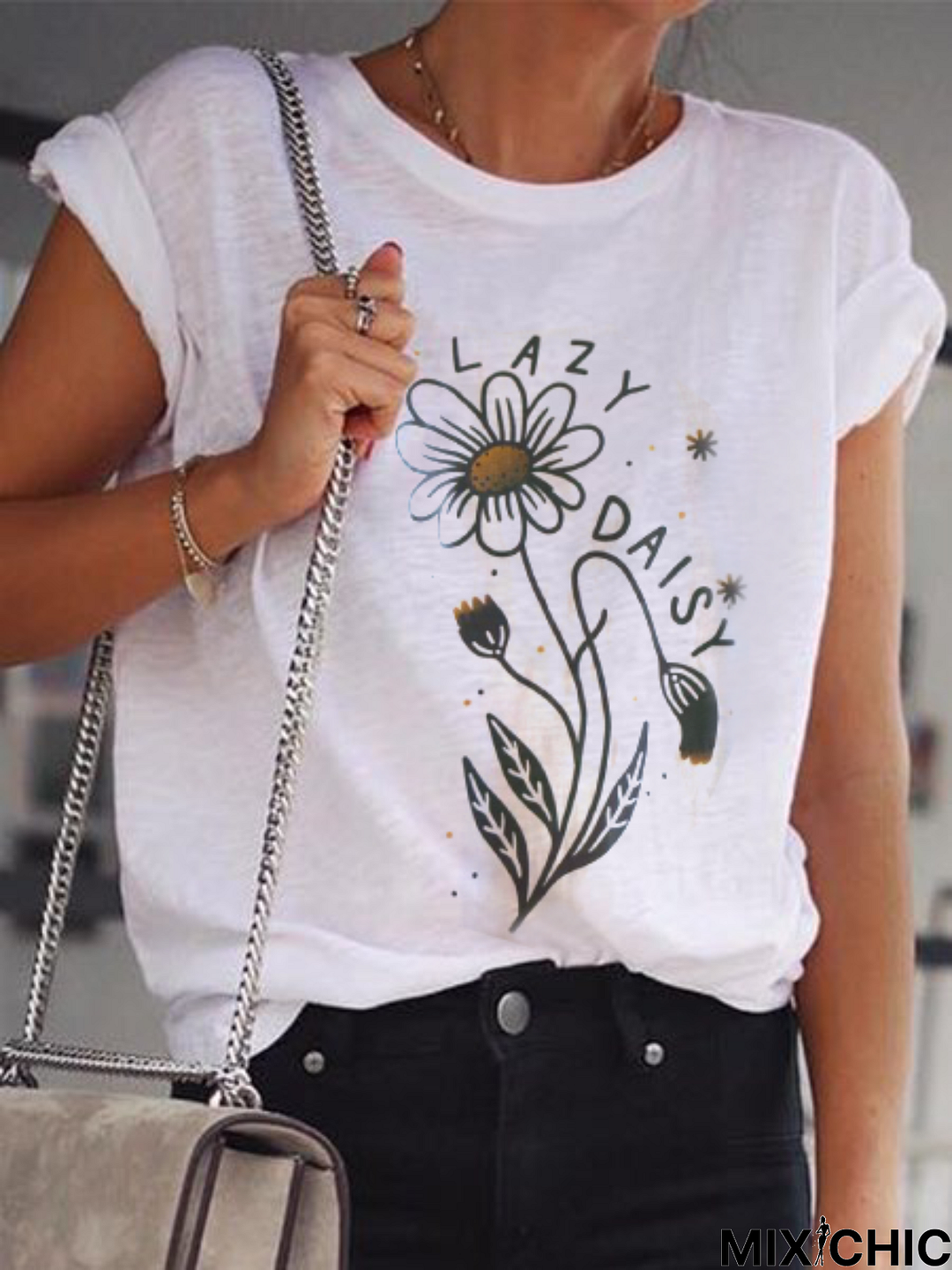 Plus size Short Sleeve Daisy T-shirt