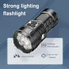 LED Mini Portable Flashlight USB Rechargeable Power Display Emergency Work Light