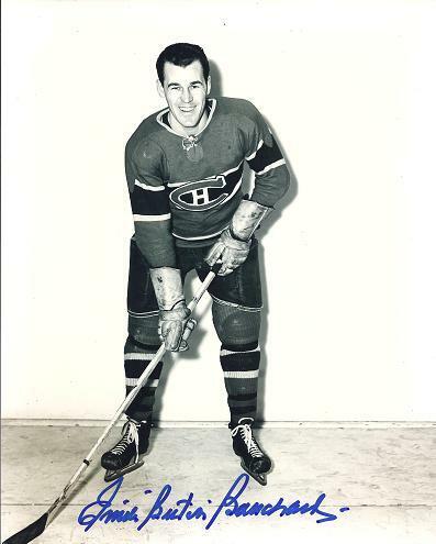 Butch Bouchard - Emile Bouchard Signed Canadiens 8x10 Photo Poster painting - Deceased 2012