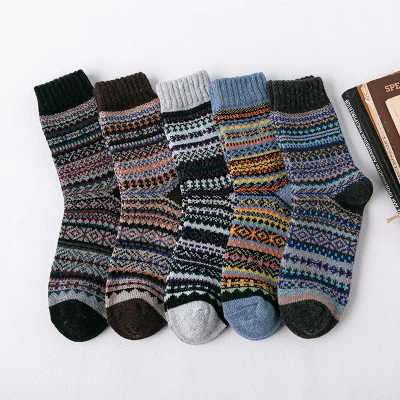 Women's thick thick wool socks with national wind