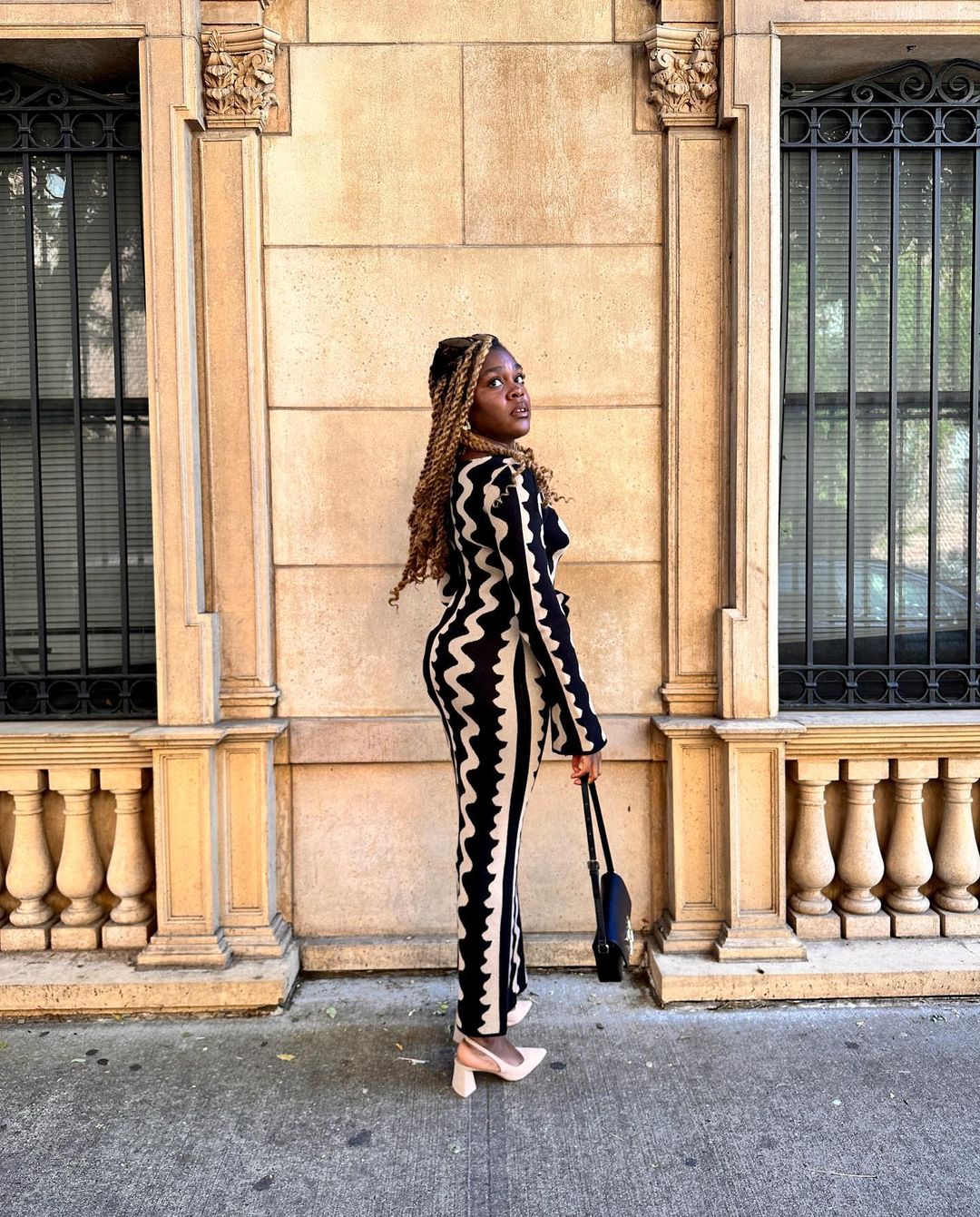 Ootddress Striped Contrast Color Knit Maxi Bodycon Dress Boho High Waisted Hollow Out Slim Dresses Women Holiday Dresses Vestidos