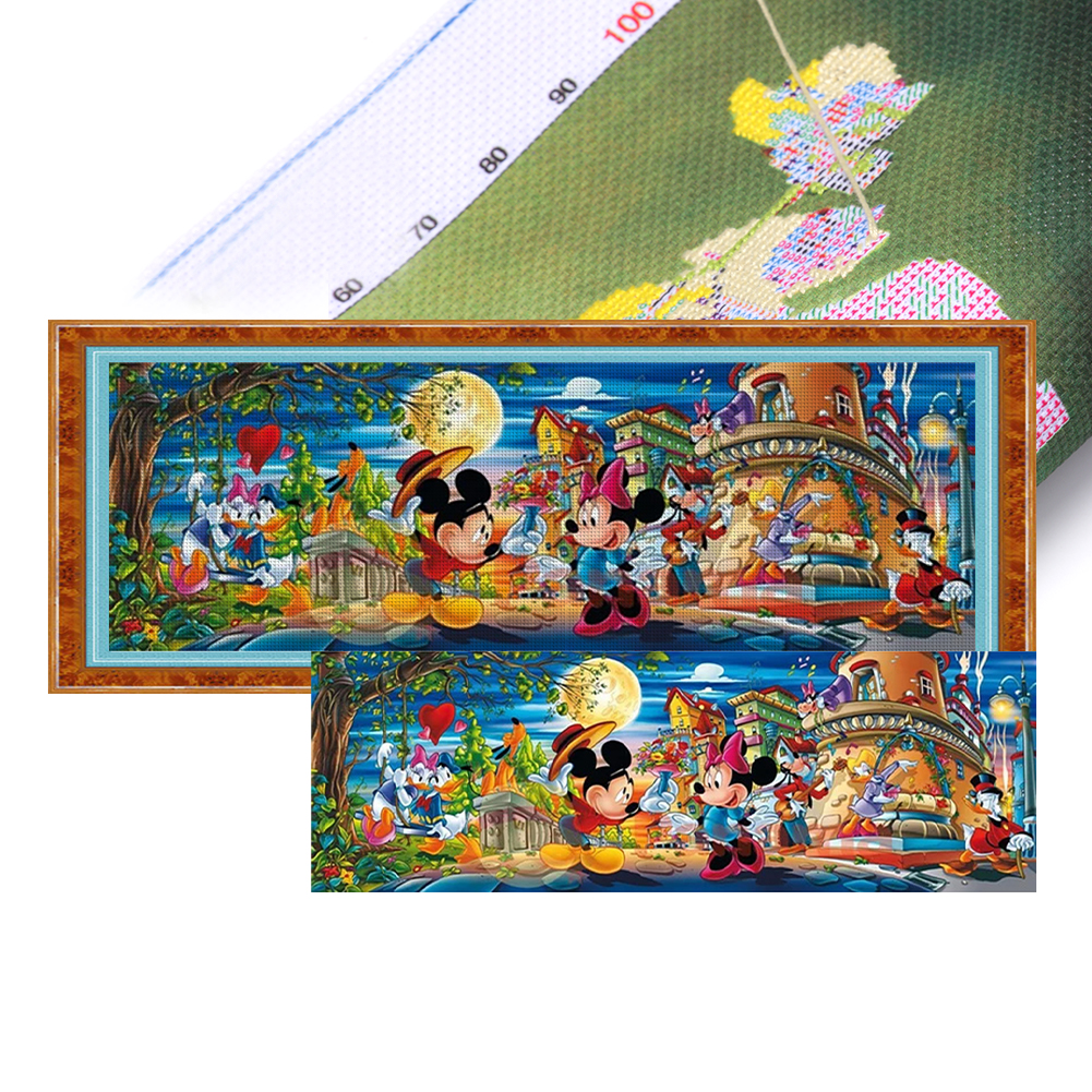 Disney Family Full 14CT Pre-stamped Canvas(120*40cm) Cross Stitch