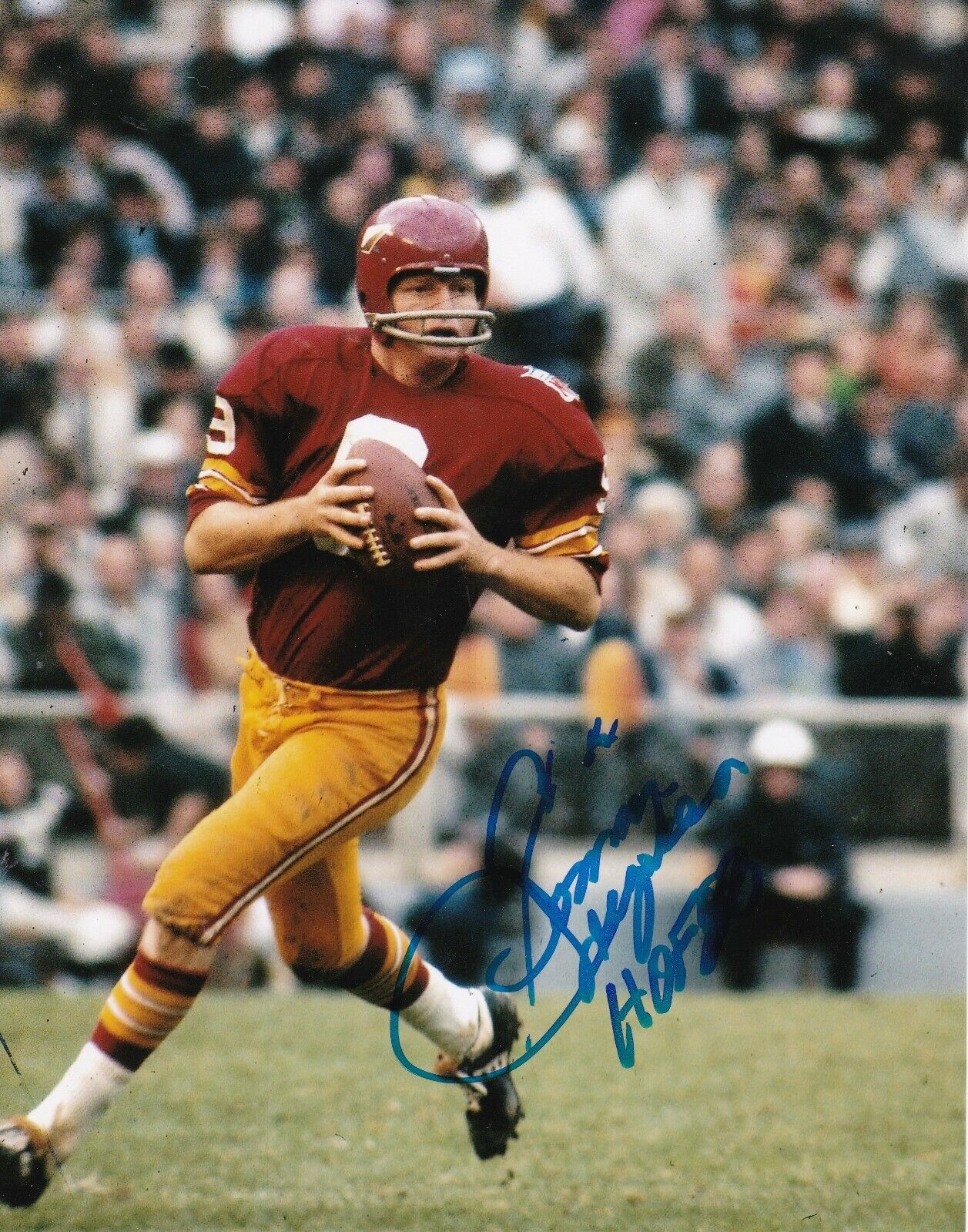 SONNY JURGENSEN WASHINGTON REDSKINS HOF 83 ACTION SIGNED 8X10