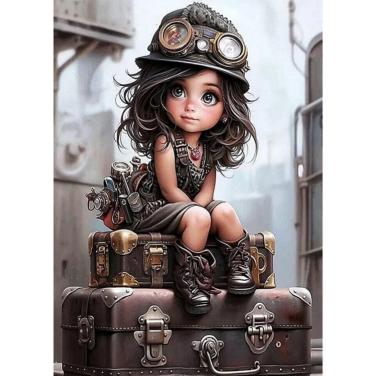 Girl on The Suitcase - Paint By Numbers(50*70cm)