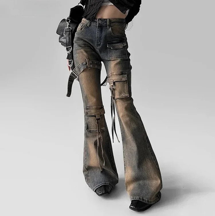 Vintage Washed Bootcut Pants