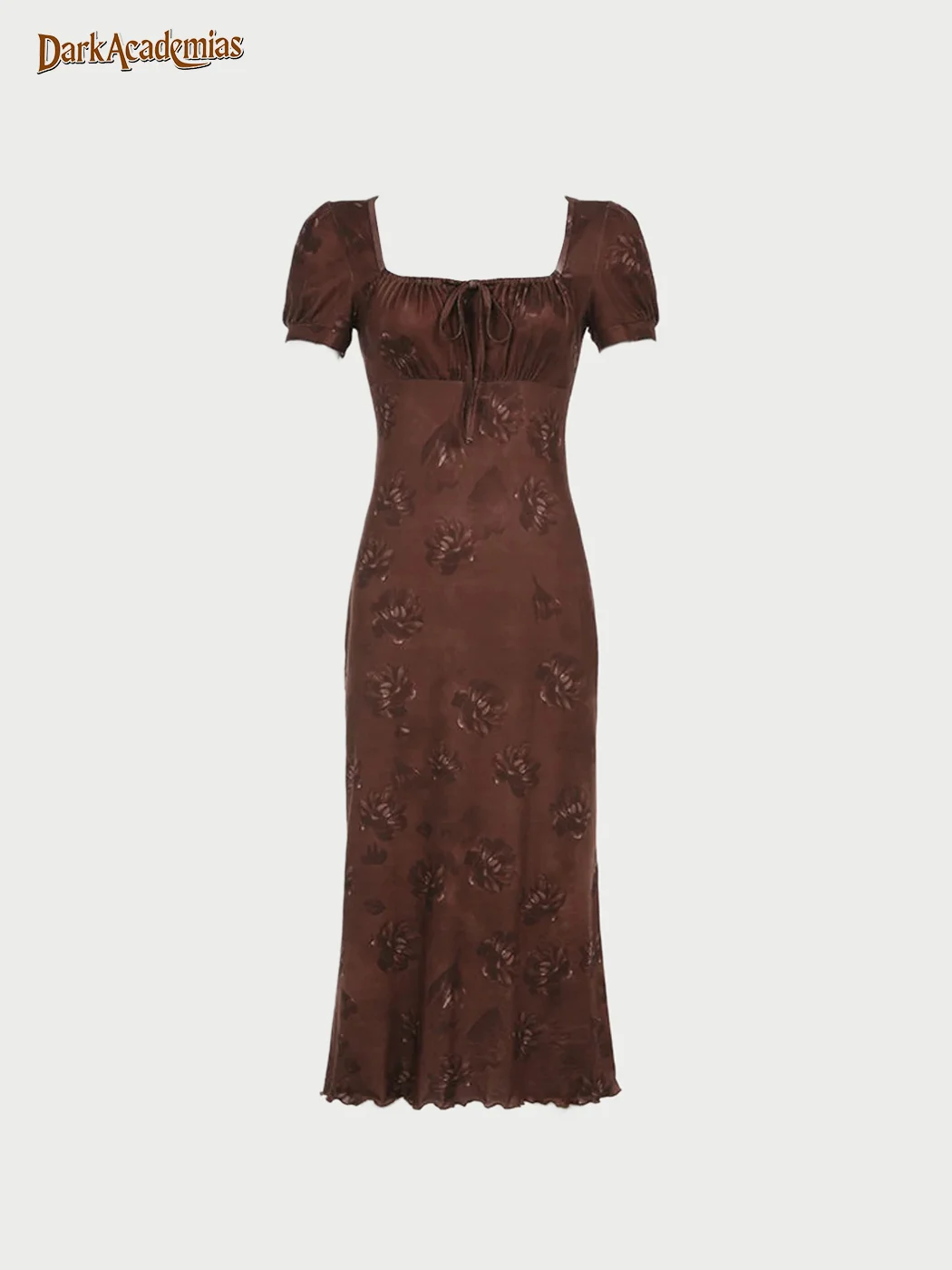 Vintage Jacquard Square Neck Dress / DarkAcademias /Darkacademias