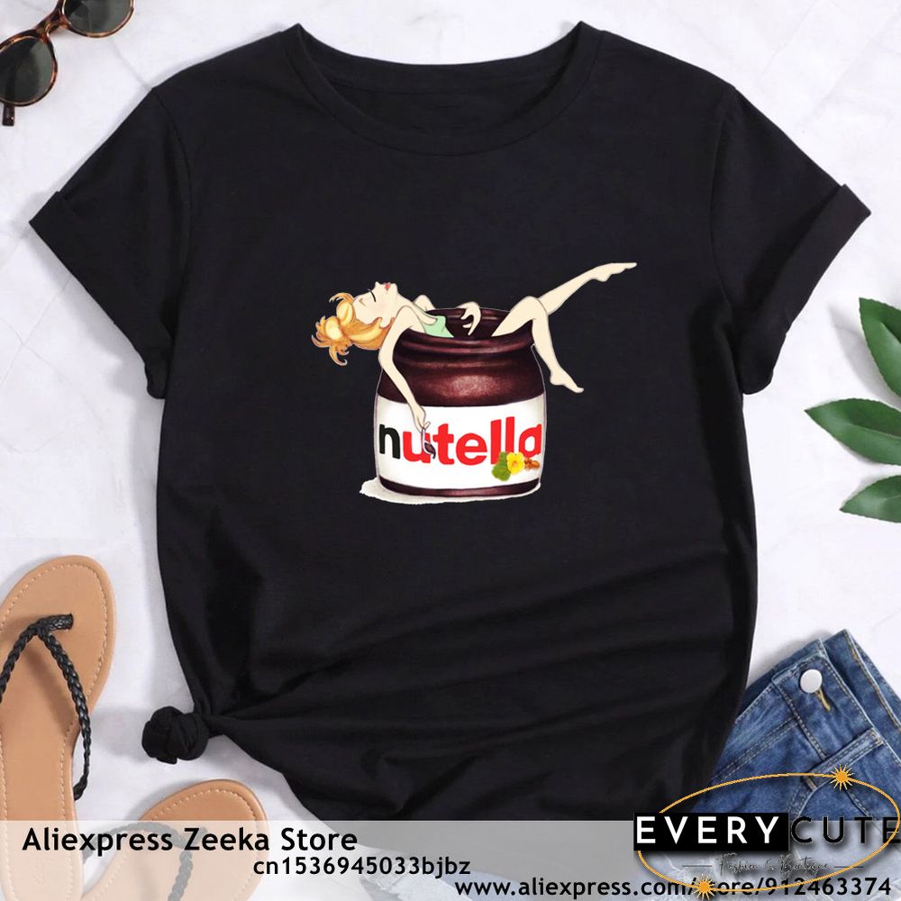 Womens Traveling Fun Print Tee-Shirt for Girls Y2K Harajuku Basics Collar White Shirt