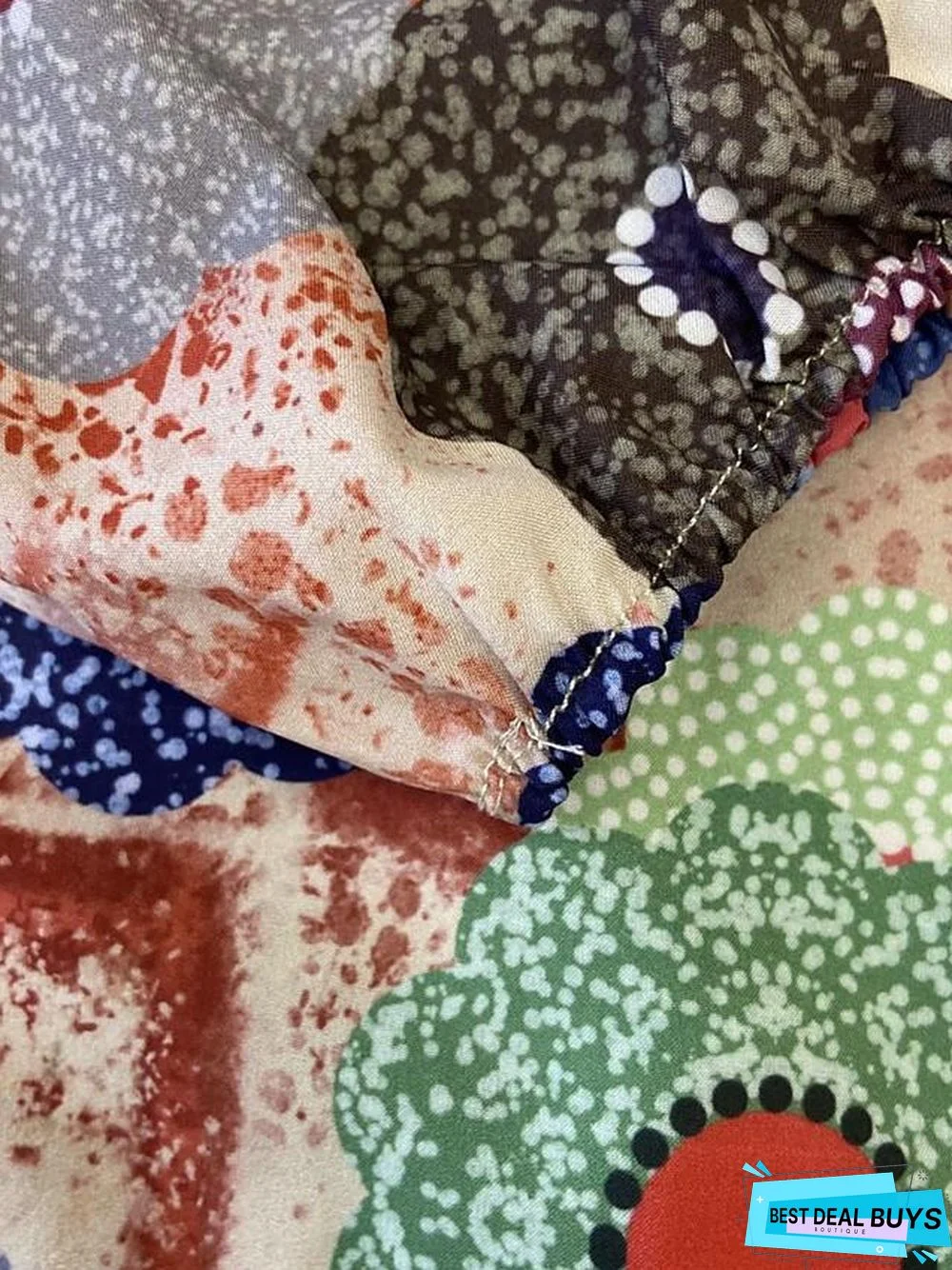 Women's Blouse Shirt Floral Flower Long Sleeve V Neck Tops Loose Basic Top Blue Red