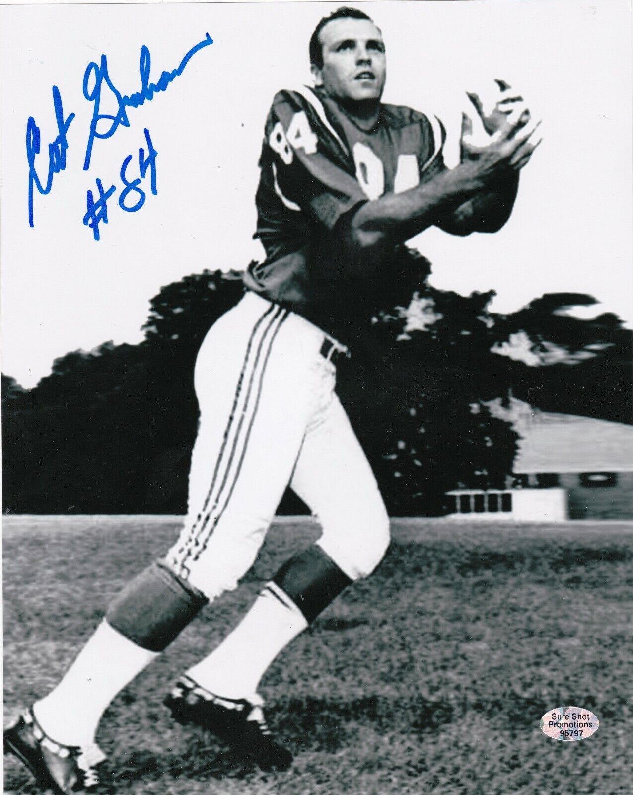 ART GRAHAM NEW ENGLAND PATRIOTS ACTION SIGNED 8X10