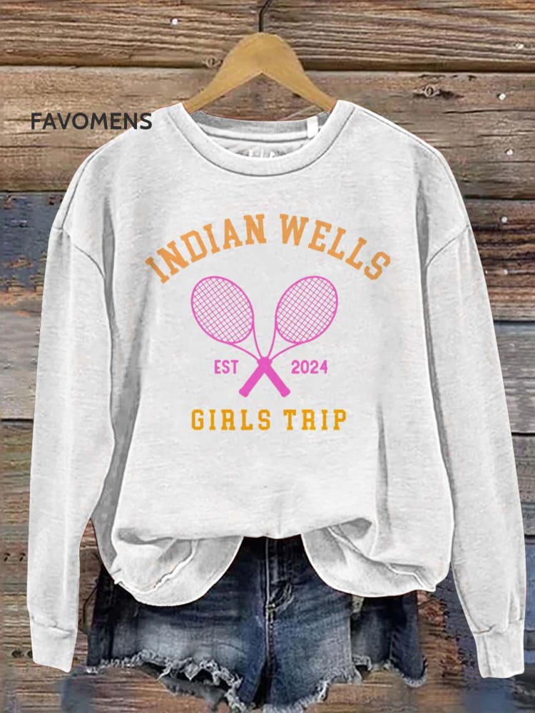 Sport Tennis Indian Wells Est 2024 Girls Help Casual Sweatshirt Multicolor / S
