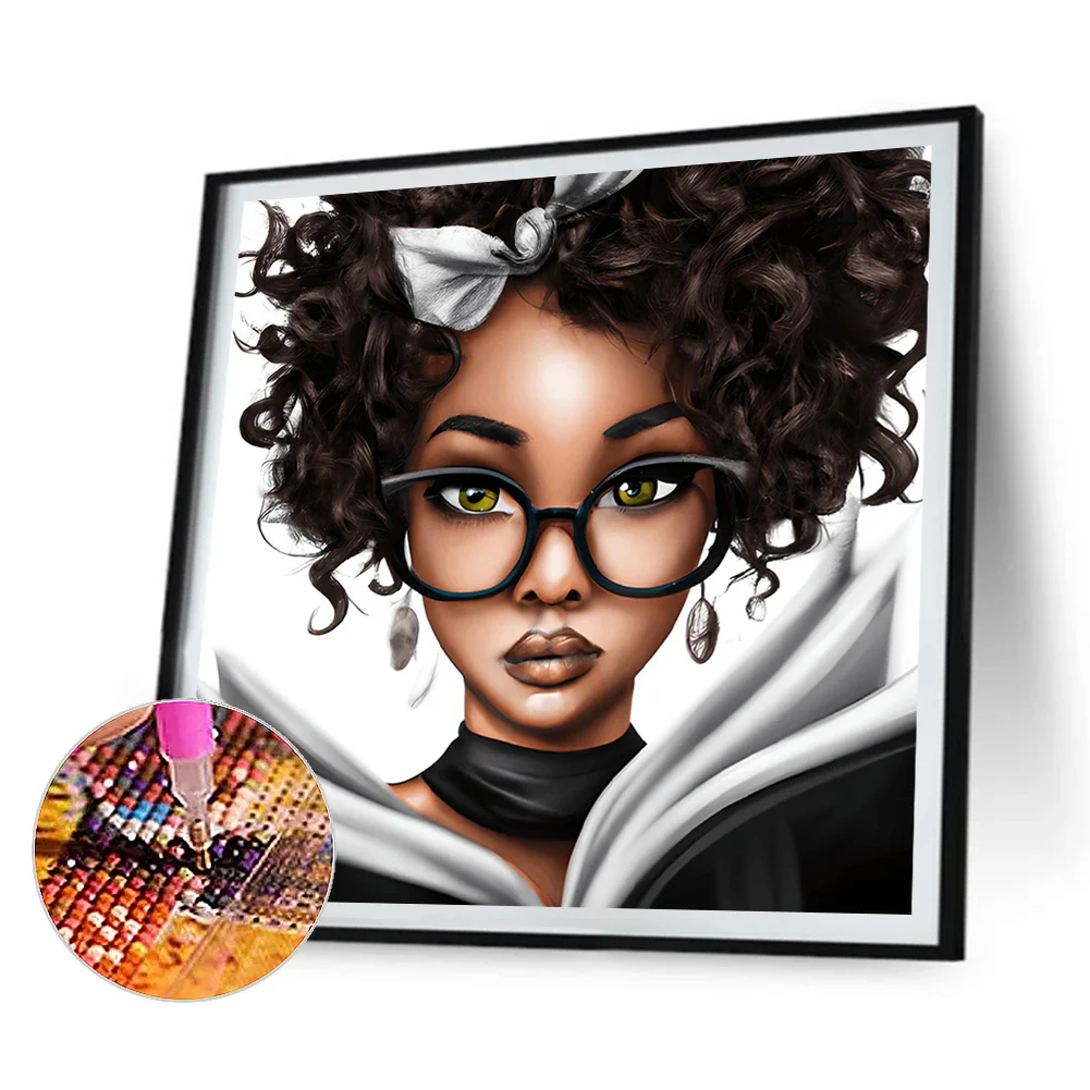 3pcs Diamond Painting - Full Round Drill - Girl(Canvas|30*30cm)