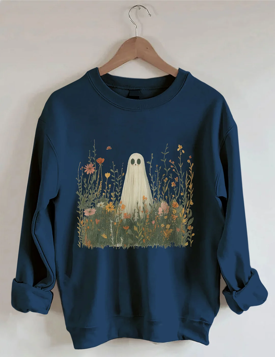 Retro Ghost In Wildflowers Sweatshirt