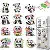 12 STÜCKE 2d flache DIY Diamant Kunst Kühlschrank Aufkleber Kits für Wohnkultur (Panda)